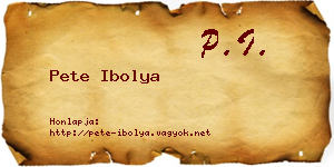 Pete Ibolya névjegykártya