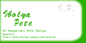 ibolya pete business card